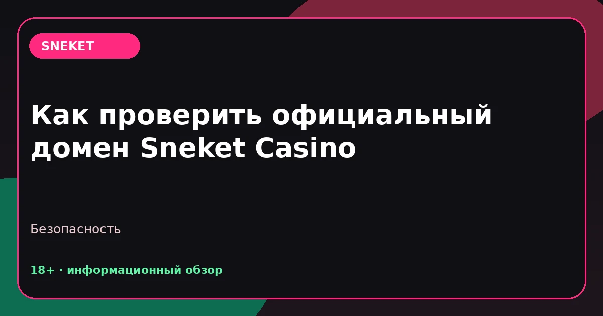 Как проверить официальный домен Sneket Casino